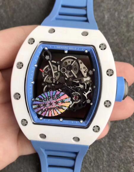 Richard Mille Rm055 White Ceramic Blue Rubber watches prices